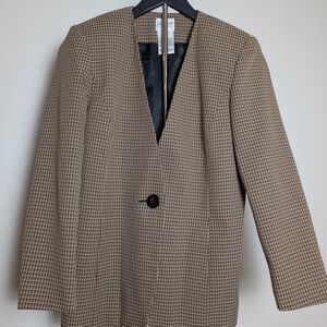 Liz Baker Brown Checkered Blazer